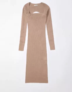 AE Long-Sleeve Square Neck Sweater Dress 5 AE Long-Sleeve Square Neck Sweater Dress -Soft Leaf 1399 1013 026 f