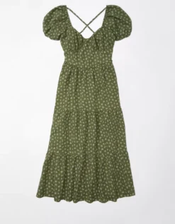 AE Floral Open Back Corset Midi Dress -Soft Leaf 1399 7160 309 f