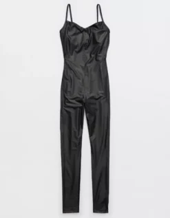 OFFLINE By Aerie Real Luxe Faux Leather Legging Jumpsuit -Soft Leaf 1445 1290 073 f