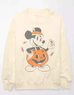 AE Oversized Halloween Mickey Graphic Sweatshirt -Soft Leaf 1457 2010 548 f