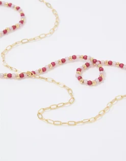 Aerie Iridescent Bead Necklace Pack -Soft Leaf 1498 8793 709 b
