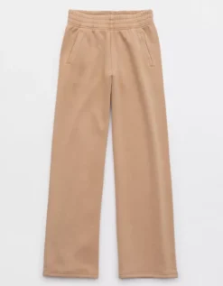 OFFLINE By Aerie Throw-Back Fleece Wide Leg Pant -Soft Leaf 1703 1033 158 f