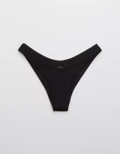 Aerie Ribbed Super High Cut Cheekiest Bikini Bottom -Soft Leaf 1754 2449 073 f