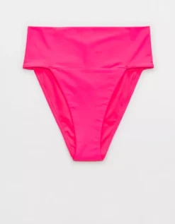 Aerie Banded High Cut Cheeky Bikini Bottom 5 Aerie Banded High Cut Cheeky Bikini Bottom -Soft Leaf 1754 4894 673 f