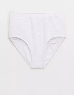 Aerie Jacquard High Waisted Bikini Bottom -Soft Leaf 1756 4877 100 f