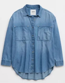 Aerie Anytime Fave Shirt -Soft Leaf 1783 3181 936 f