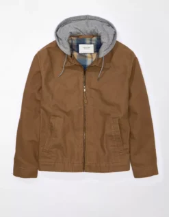 AE Fleece Hooded Workwear Jacket -Soft Leaf 2101 1549 200 f