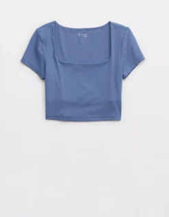 OFFLINE By Aerie Real Me Square Neck T-Shirt 5 OFFLINE By Aerie Real Me Square Neck T-Shirt -Soft Leaf 2161 1493 417 f