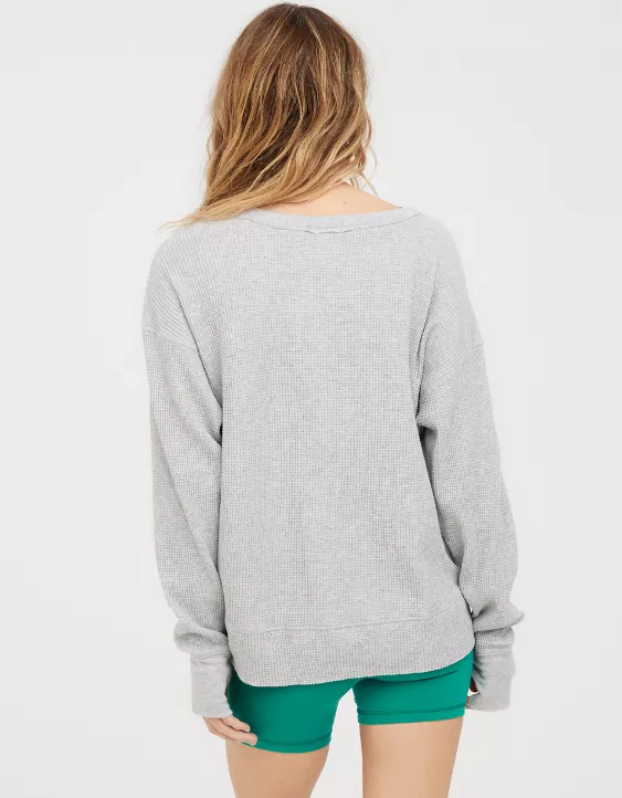 OFFLINE By Aerie Wow! Waffle Oversized T-Shirt 2 OFFLINE By Aerie Wow! Waffle Oversized T-Shirt - Image 2