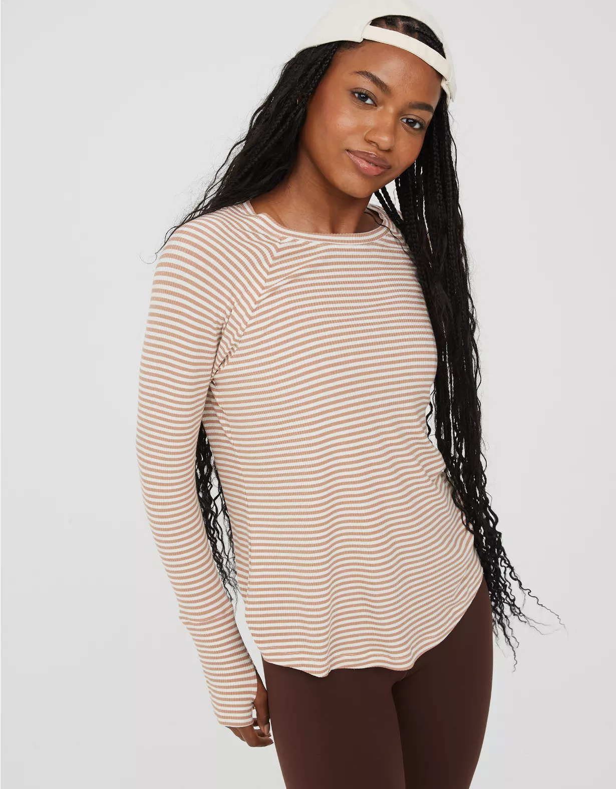 OFFLINE By Aerie Thumbs Up Ribbed Long Sleeve T-Shirt 1 OFFLINE By Aerie Thumbs Up Ribbed Long Sleeve T-Shirt
