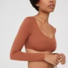 OFFLINE By Aerie Real Me Super Cropped Long Sleeve Bra Top
