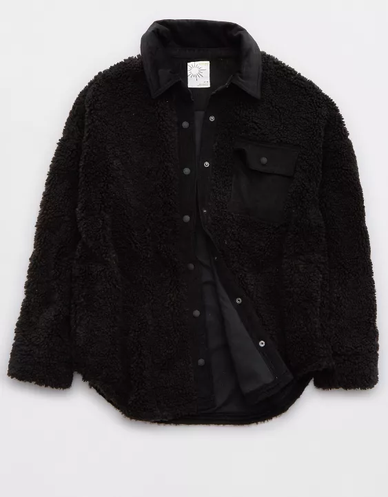 OFFLINE By Aerie Sherpa Corduroy Shacket 3 OFFLINE By Aerie Sherpa Corduroy Shacket - Image 3