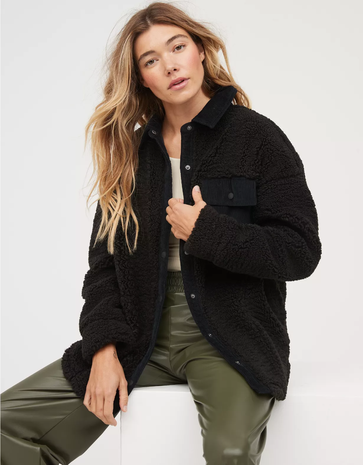 OFFLINE By Aerie Sherpa Corduroy Shacket 1 OFFLINE By Aerie Sherpa Corduroy Shacket