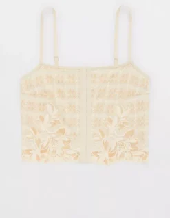 Aerie Show Off Winter Express Lace Corset Bra Top -Soft Leaf 2692 3717 041 f