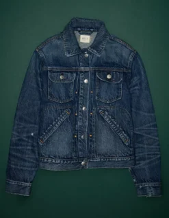 AE77 Premium Shrunken Denim Jacket -Soft Leaf 3428 1463 334 f