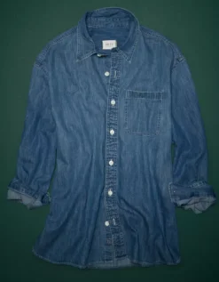 AE77 Premium Denim Boyfriend Shirt 5 AE77 Premium Denim Boyfriend Shirt -Soft Leaf 3428 5262 896 f
