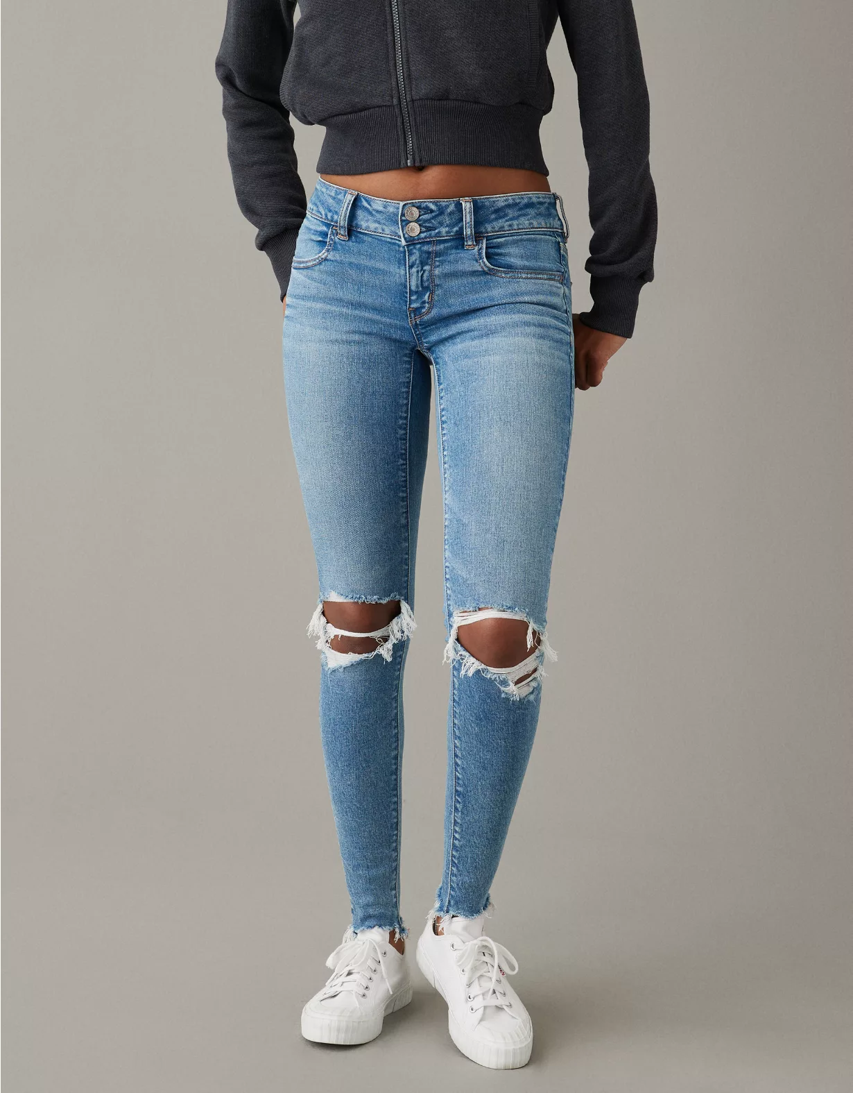 AE Next Level Ripped Super Low-Rise Jegging 1 AE Next Level Ripped Super Low-Rise Jegging