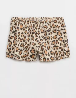 Aerie Leopard Seersucker Boxer -Soft Leaf 6495 1270 123 f