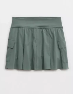 OFFLINE By Aerie Real Me Cargo Pleated Skort -Soft Leaf 6498 1274 357 f