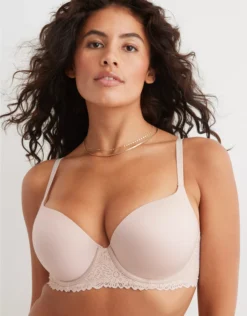 Aerie Sunnie Demi Push Up Blossom Lace Trim Bra