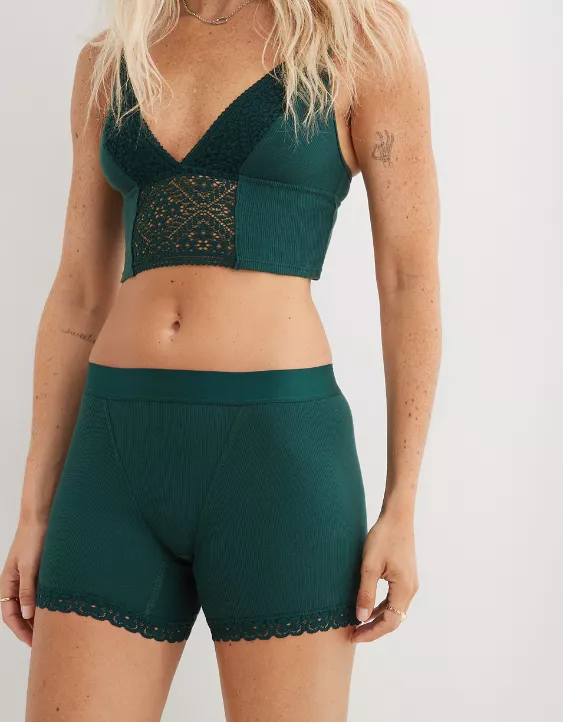 Aerie Superchill Cotton Cozy Lace Boyshort Underwear 2 Aerie Superchill Cotton Cozy Lace Boyshort Underwear - Image 2
