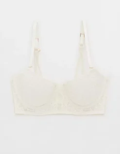 Aerie Show Off Balconette Eyelash Lace Bra -Soft Leaf 8791 5031 125 f