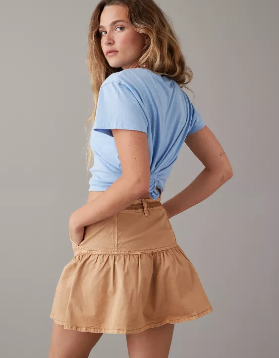 AE High-Waisted Drawstring Mini Skirt 3 AE High-Waisted Drawstring Mini Skirt - Image 3