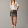 AE High-Waisted Glitter Mini Skirt