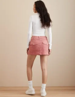 AE Super Stretch High-Waisted Corduroy Mini Skirt -Soft Leaf 9332 4736 615 ob